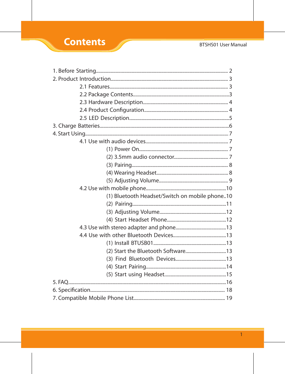 Corega BTSHS01 User Manual | Page 3 / 24