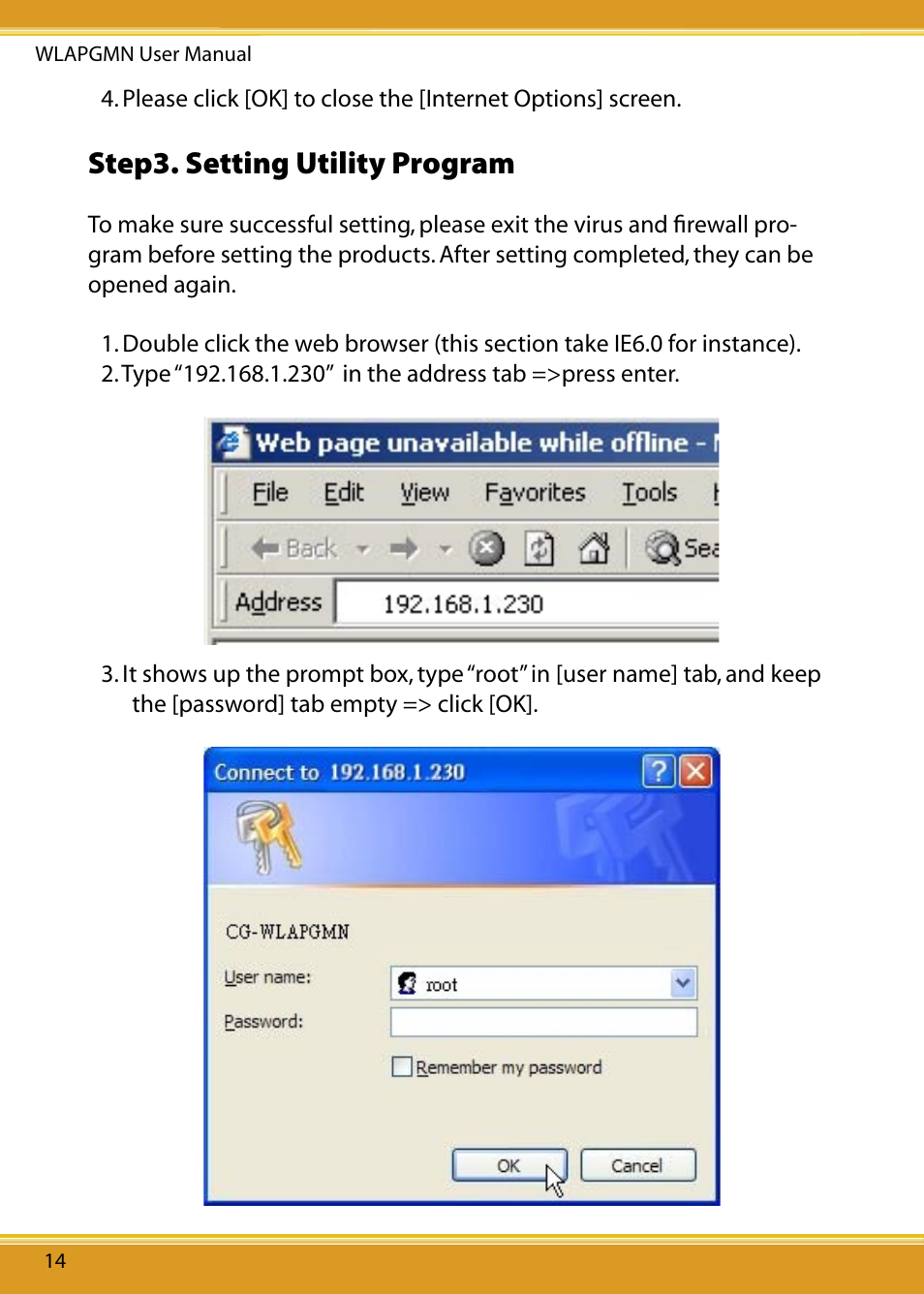 Step3. setting utility program | Corega CG-WLAPGMN User Manual | Page 16 / 39