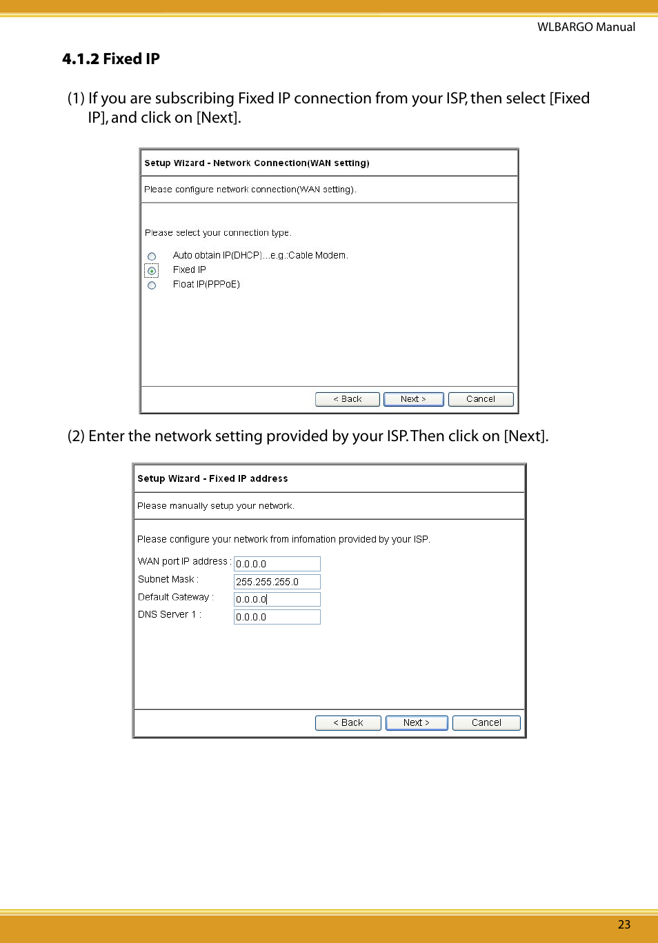 2 fixed ip | Corega CG-WLBARGO User Manual | Page 25 / 57