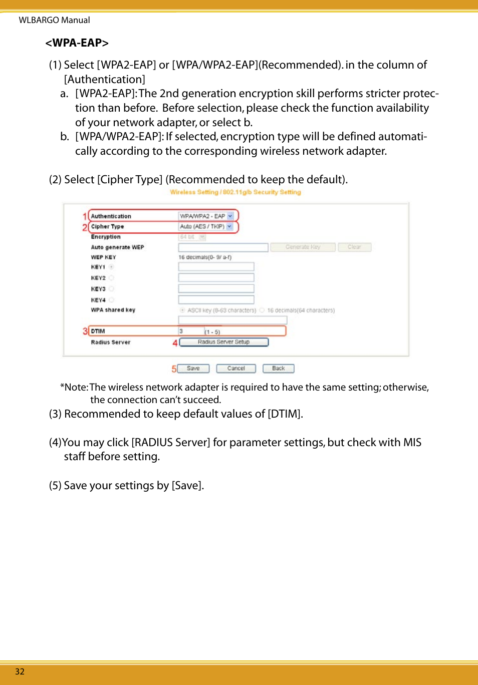 2 wpa setting, Wpa-psk | Corega CG-WLBARGO User Manual | Page 34 / 57