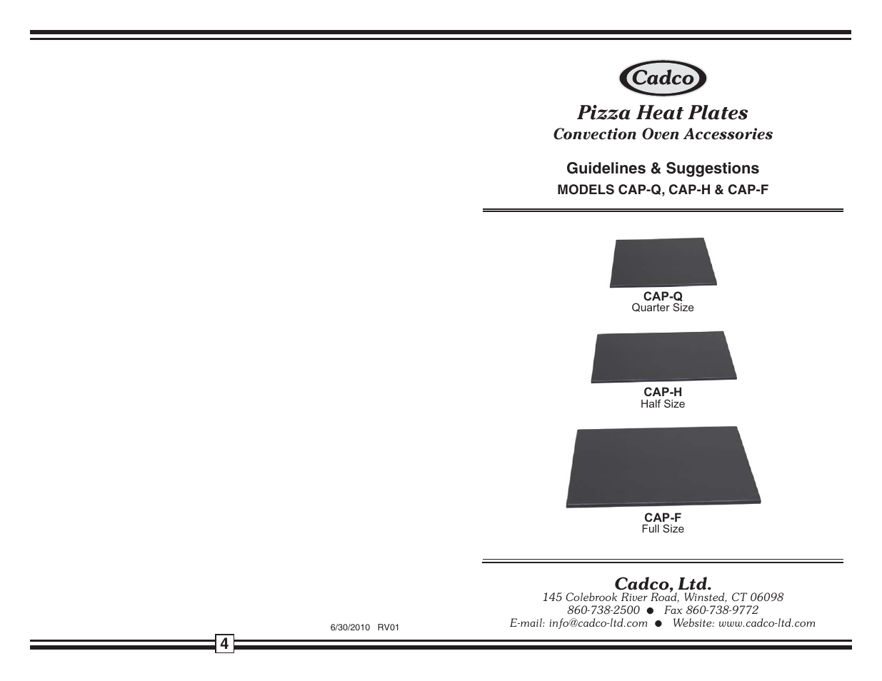 Cadco CAP-Q User Manual | 2 pages