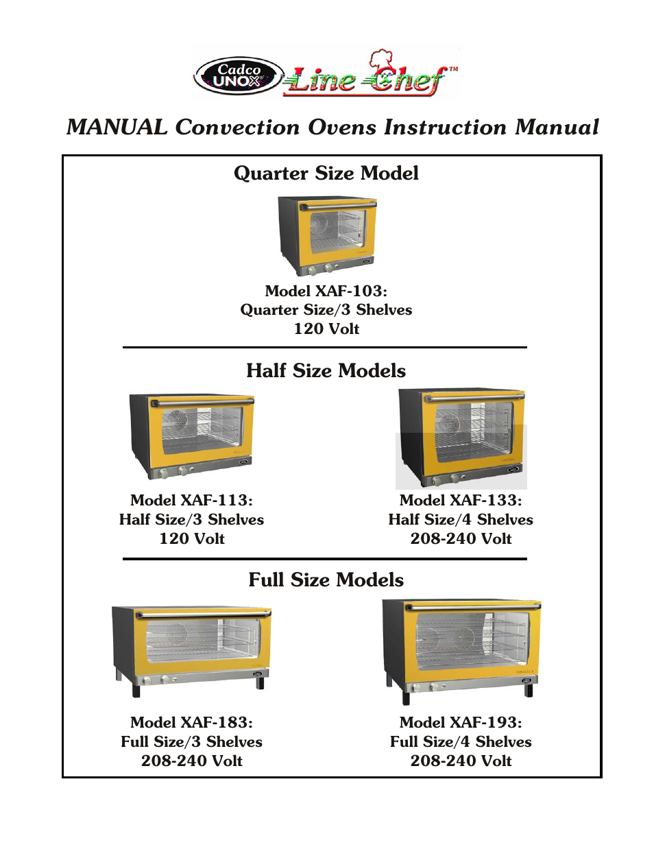 Cadco XAF-133 User Manual | 14 pages