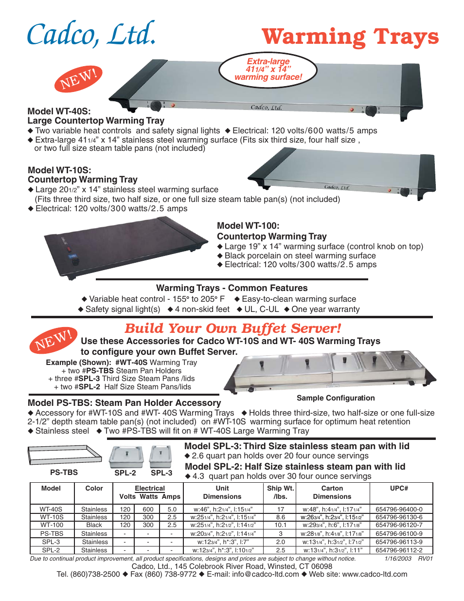Cadco WT-40S User Manual | 1 page