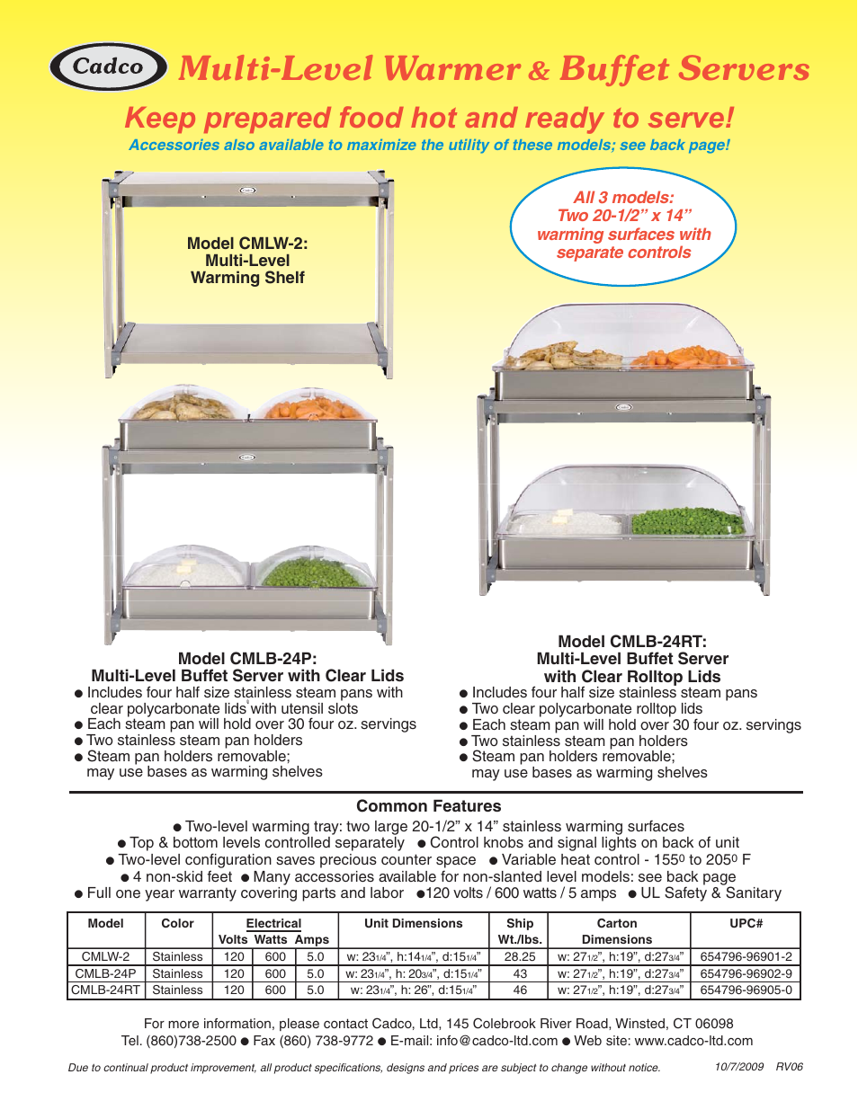 Cadco CMLW-2 User Manual | 2 pages