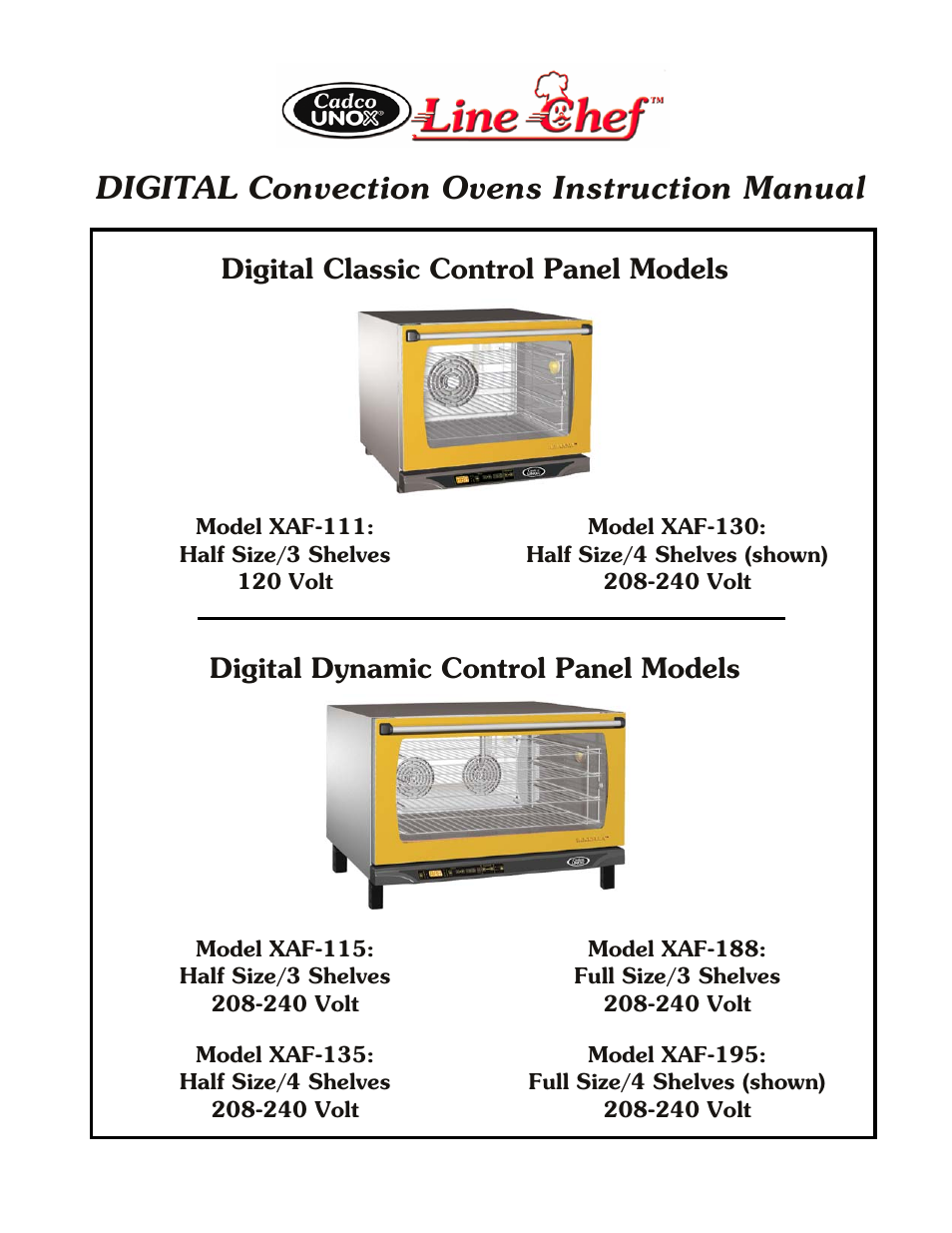 Cadco LINE CHEF XAF-115 User Manual | 20 pages