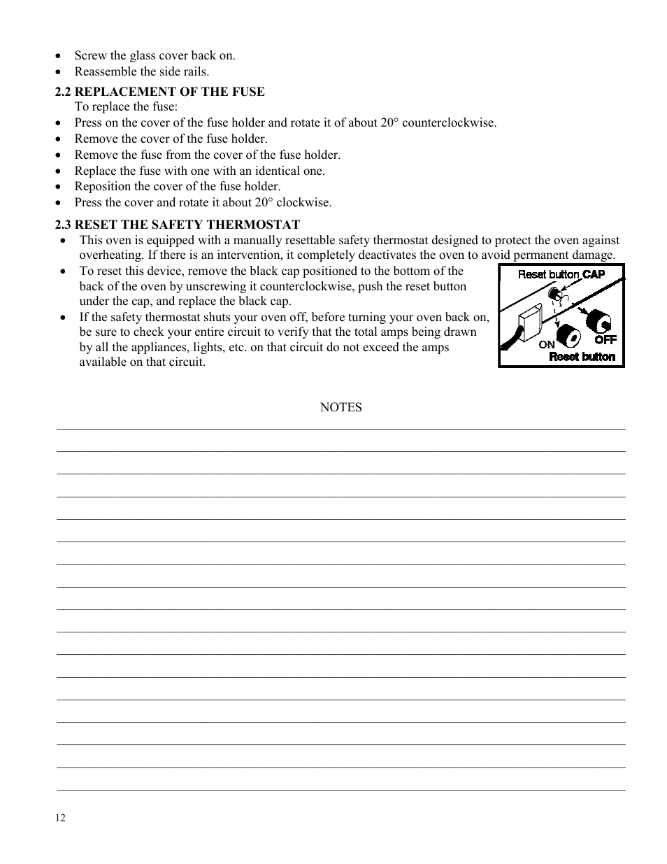 Cadco LINE CHEF XAF-115 User Manual | Page 12 / 20