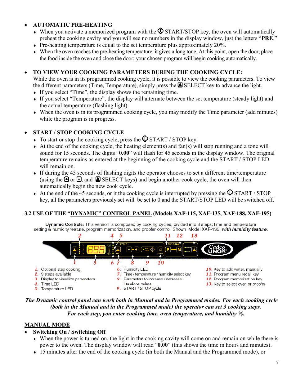 Cadco LINE CHEF XAF-115 User Manual | Page 7 / 20