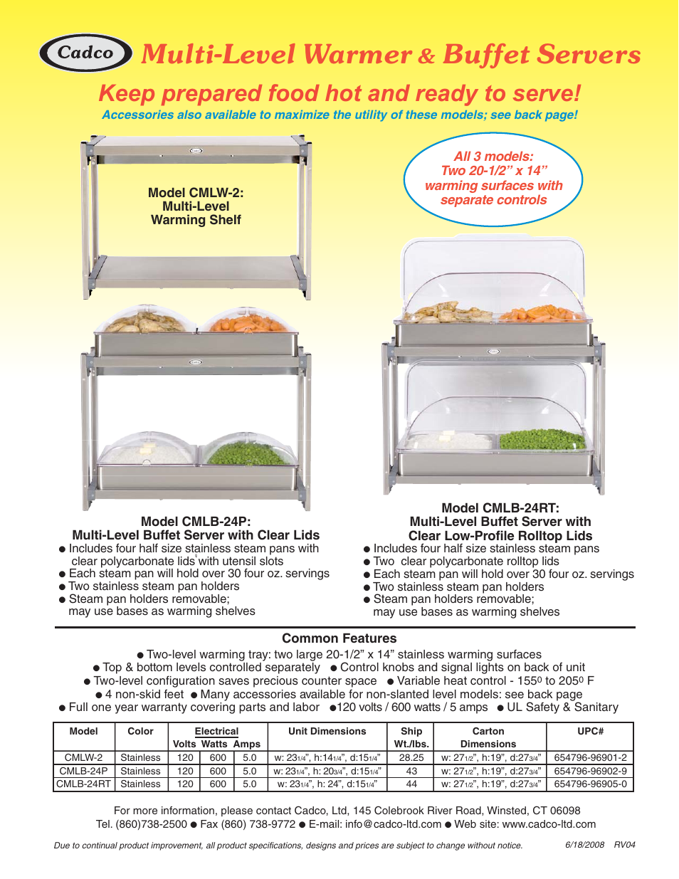 Cadco CMLB-24RT User Manual | 2 pages