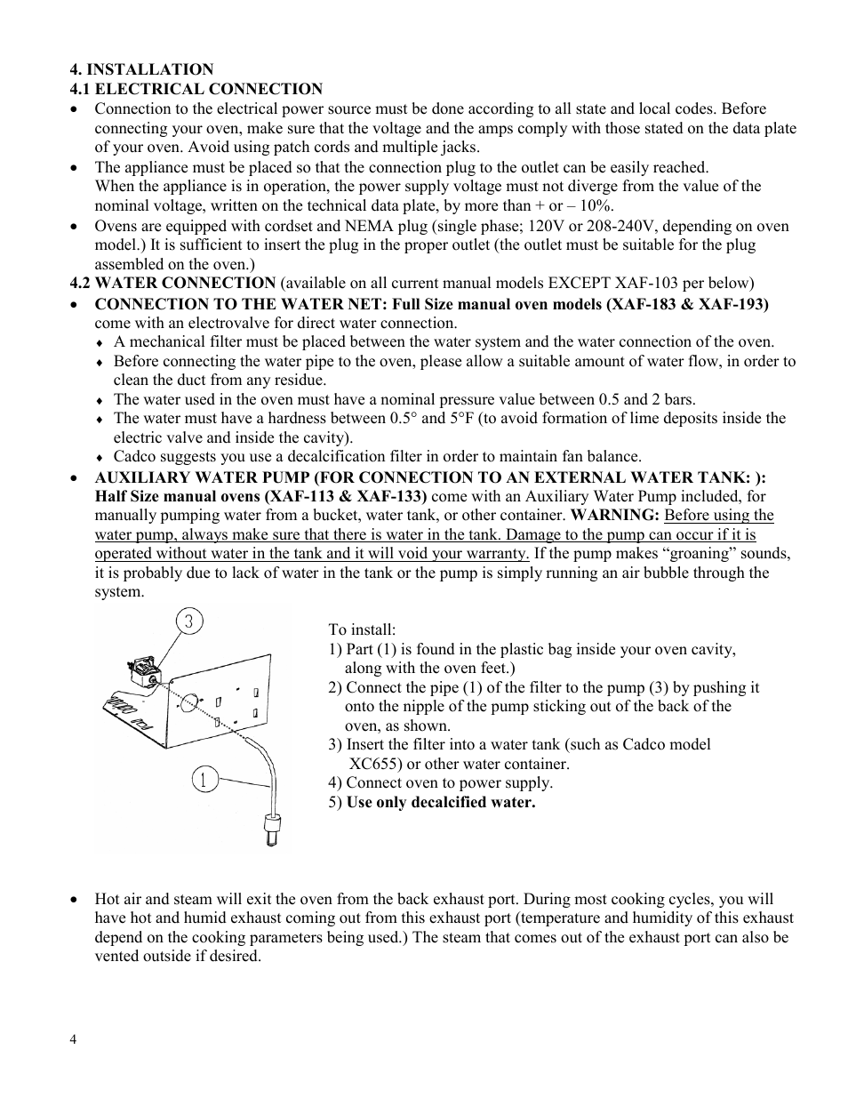 Cadco LINE CHEF XAF-183 User Manual | Page 4 / 15