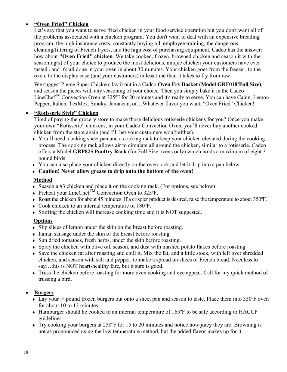Cadco XAF-130 XAF-115 User Manual | Page 18 / 20