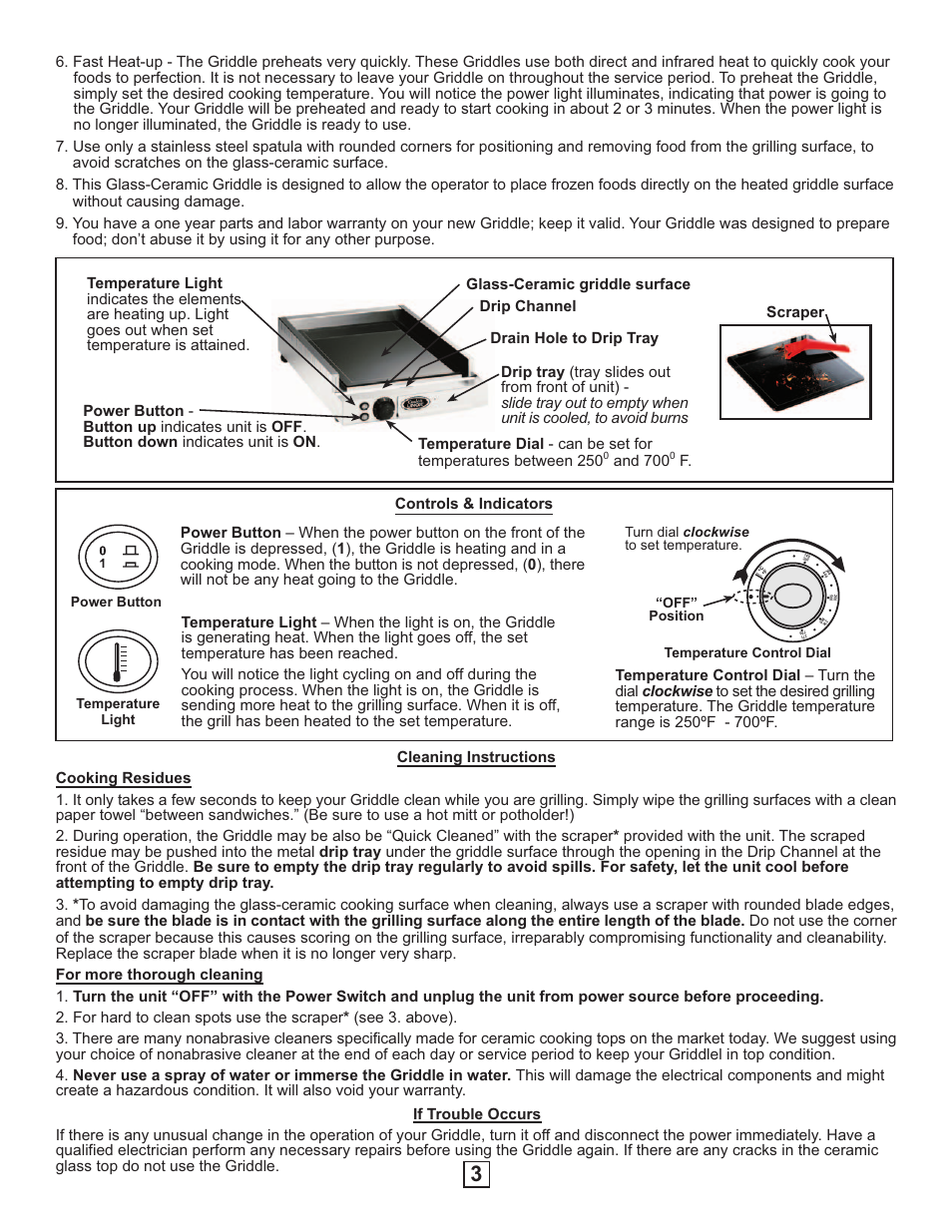 Cadco GLASS-CERAMIC FRY TOP GRIDDLE FTCG-200 User Manual | Page 3 / 3