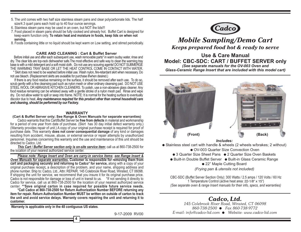 Cadco CBC-SDC User Manual | 2 pages