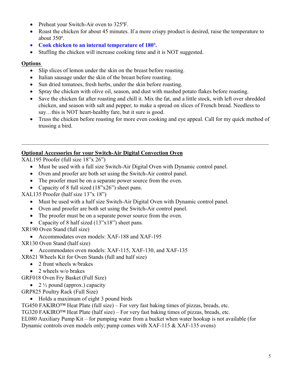 Cadco XAF-130 User Manual | Page 5 / 5