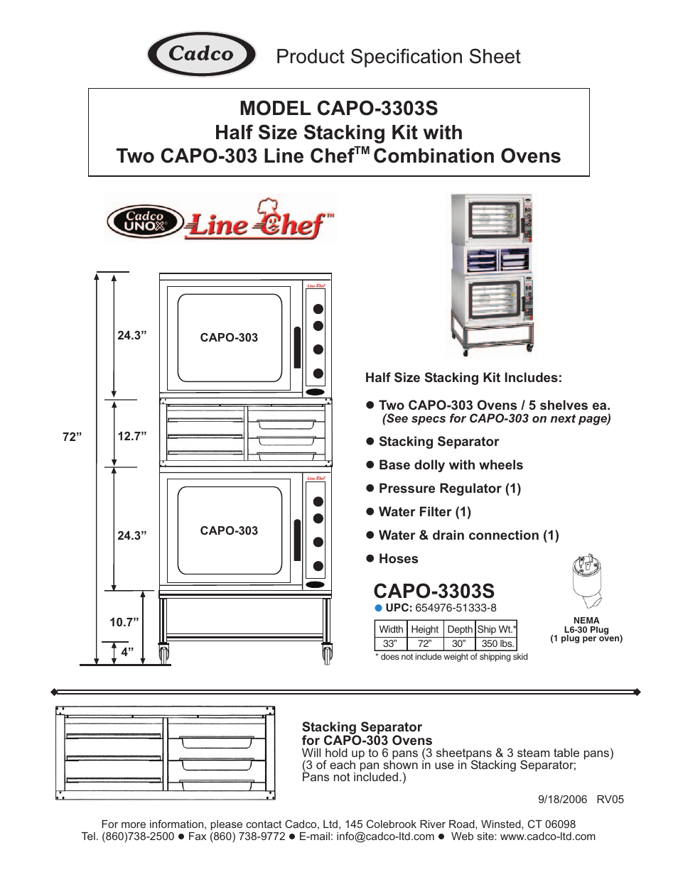 Cadco CAPO-3303S User Manual | 3 pages