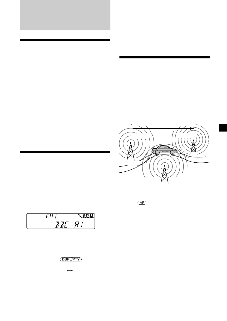 Overview of the rds function, Displaying the station name, Retuning the same programme automatically | Sony CDX-C5000R User Manual | Page 17 / 150