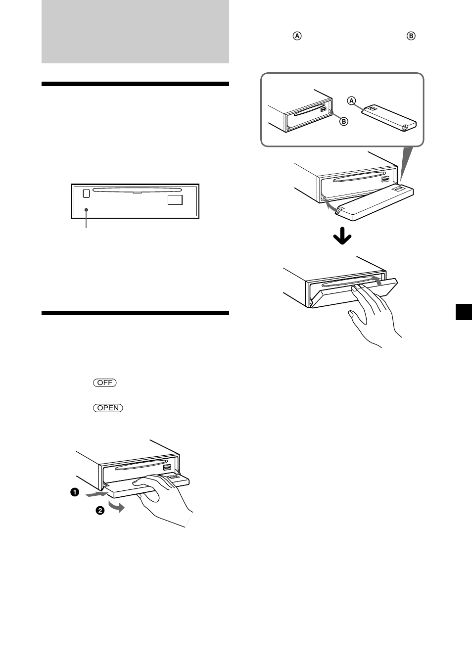 Komma igång, Återställa enheten, Ta bort frontpanelen | Sony CDX-C5000R User Manual | Page 67 / 150