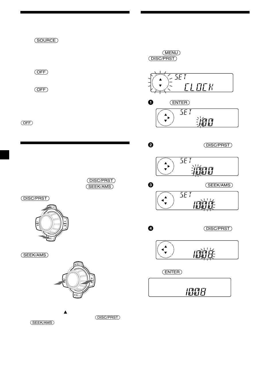 8turning the unit on/off, How to use the menu, Setting the clock | Sony CDX-C5000R User Manual | Page 8 / 150