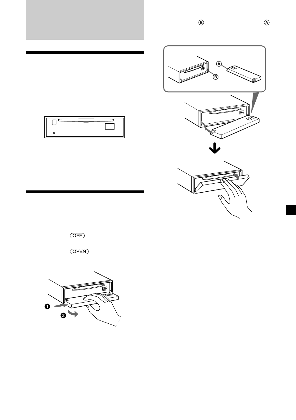 Como começar, Reinicializar o aparelho, Retirar o painel frontal | Sony CDX-C5000R User Manual | Page 97 / 150