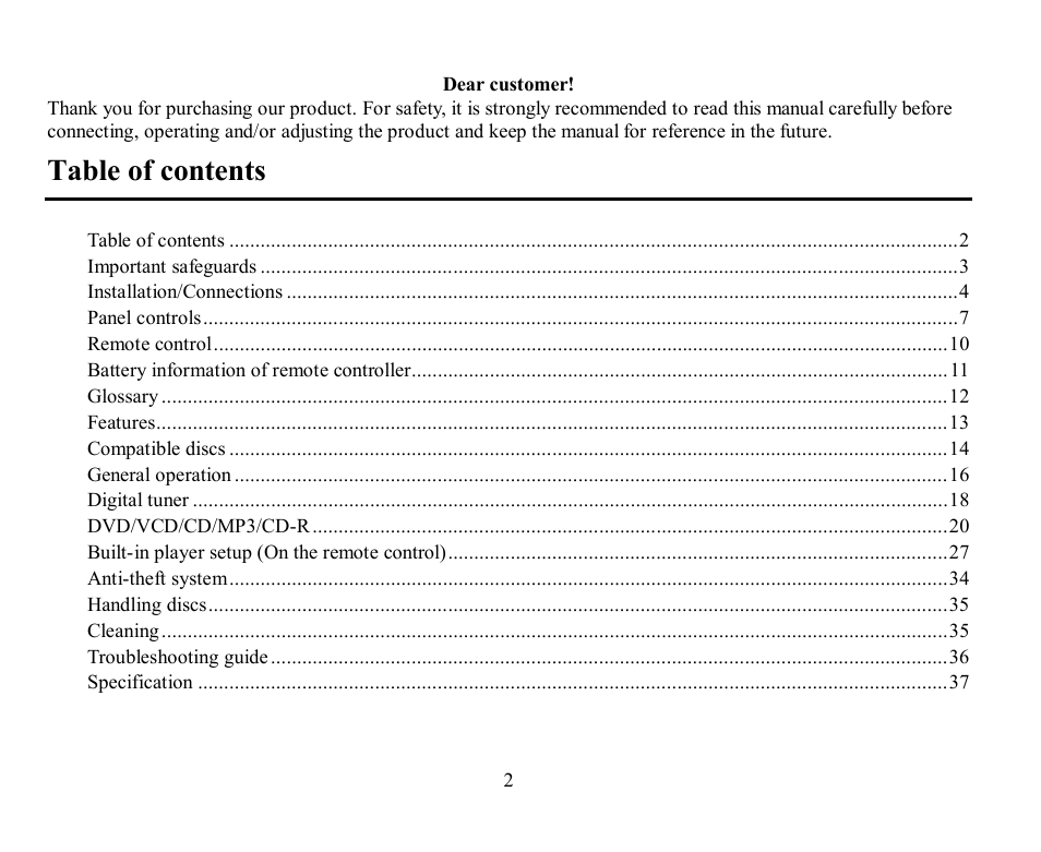 Hyundai H-CMD7074 User Manual | Page 2 / 75