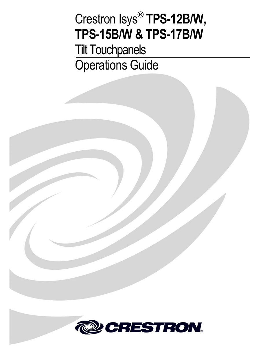 Crestron electronic TPS-17B/W User Manual | 62 pages