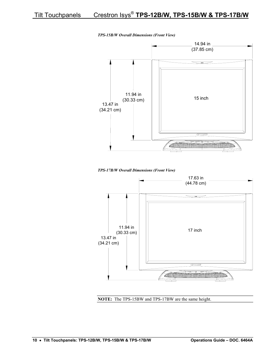Tilt touchpanels crestron isys | Crestron electronic TPS-17B/W User Manual | Page 14 / 62