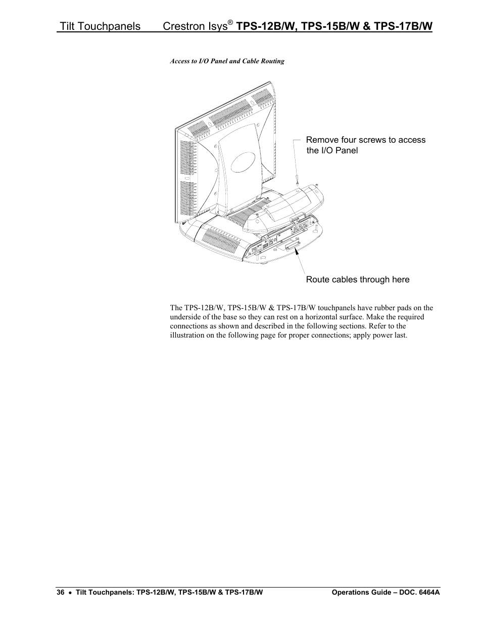 Tilt touchpanels crestron isys | Crestron electronic TPS-17B/W User Manual | Page 40 / 62