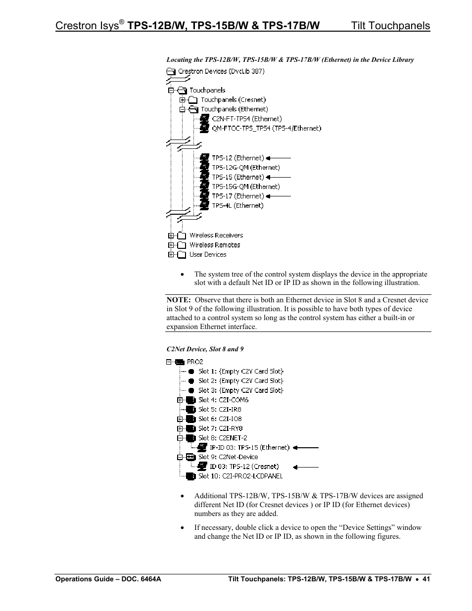 Crestron isys | Crestron electronic TPS-17B/W User Manual | Page 45 / 62