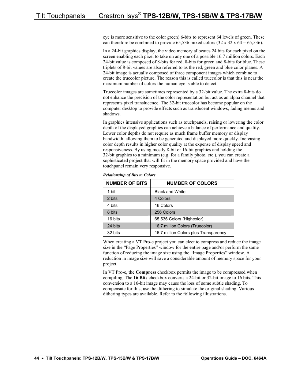 Tilt touchpanels crestron isys | Crestron electronic TPS-17B/W User Manual | Page 48 / 62