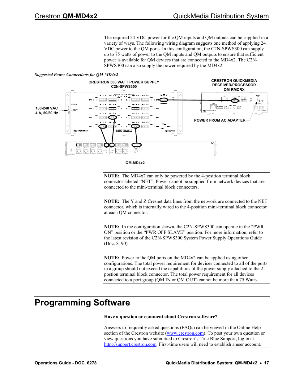 Programming software, Crestron qm-md4x2 quickmedia distribution system | Crestron electronic QUICK MEDIA DISTRIBUTION CENTER QM-MD4X2 User Manual | Page 21 / 40