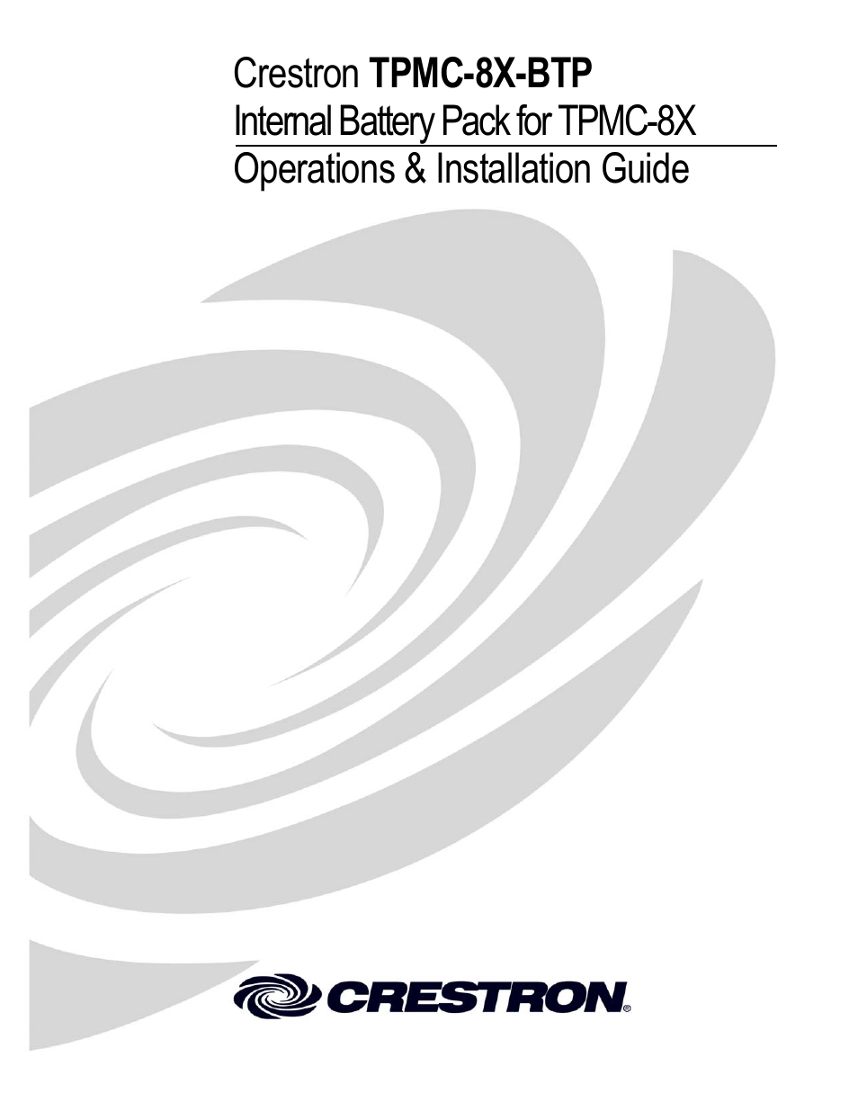 Crestron electronic TPMC-8X-BTP User Manual | 16 pages