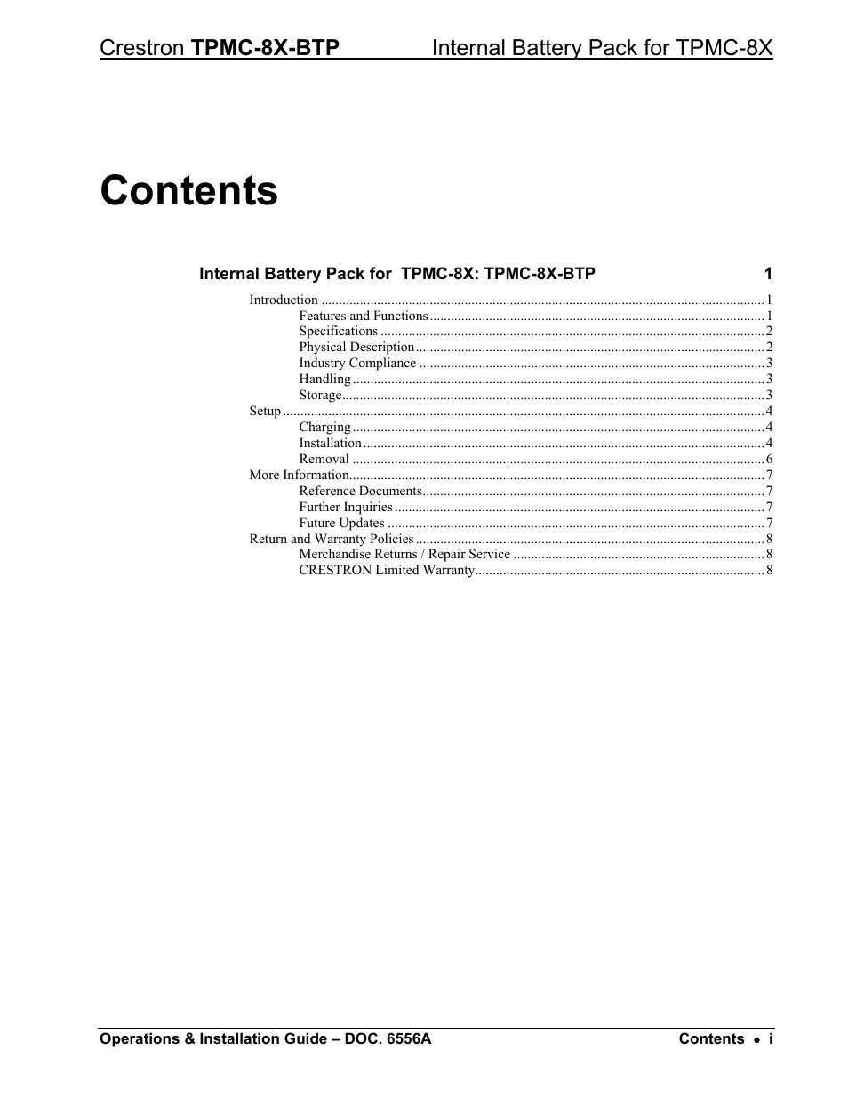 Crestron electronic TPMC-8X-BTP User Manual | Page 3 / 16