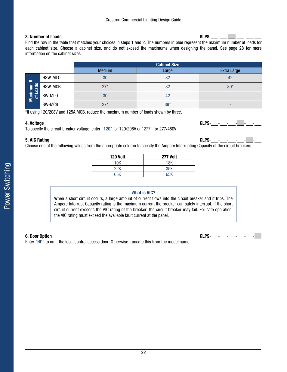 Power switching | Crestron electronic Green Light GLPS-HSW-FT User Manual | Page 26 / 84