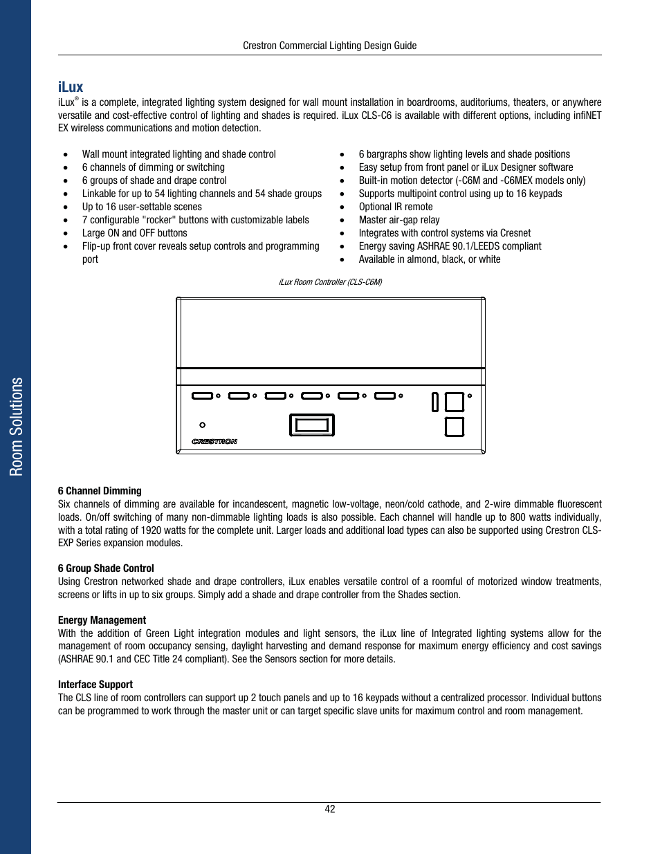 Room solutions, Ilux | Crestron electronic Green Light GLPS-HSW-FT User Manual | Page 46 / 84