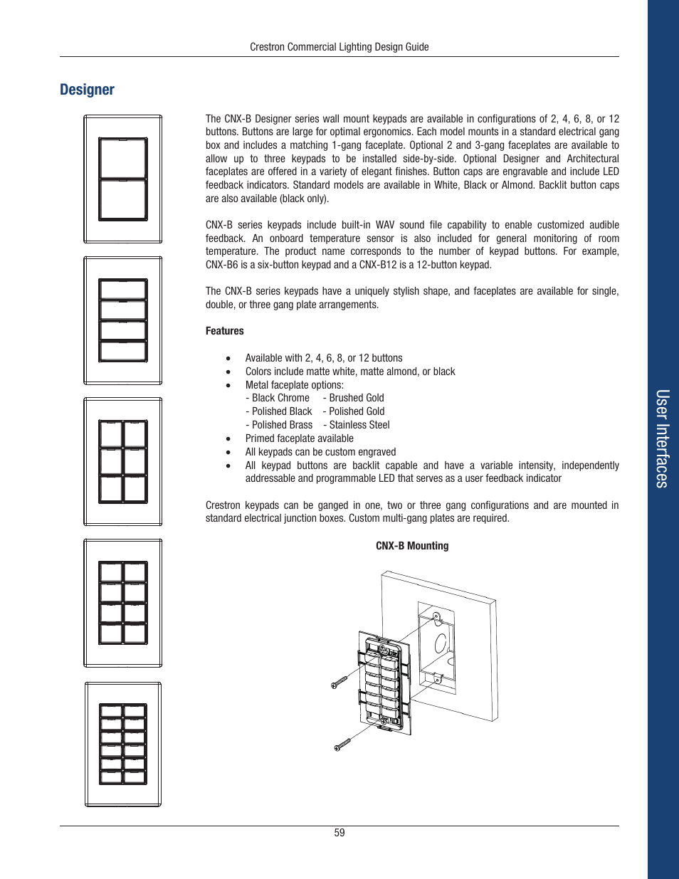User interfaces, Designer | Crestron electronic Green Light GLPS-HSW-FT User Manual | Page 63 / 84