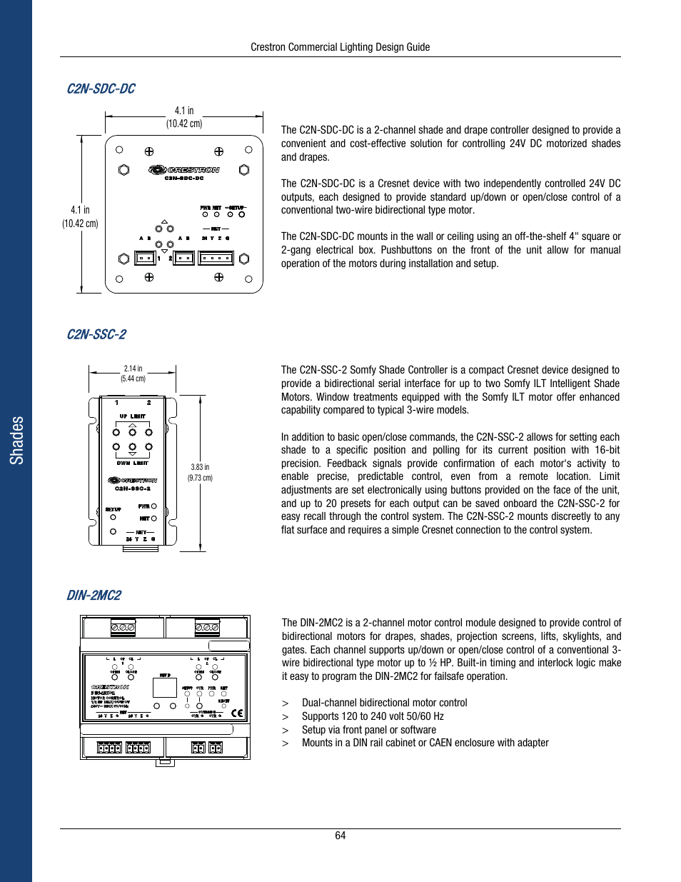 Shades | Crestron electronic Green Light GLPS-HSW-FT User Manual | Page 68 / 84