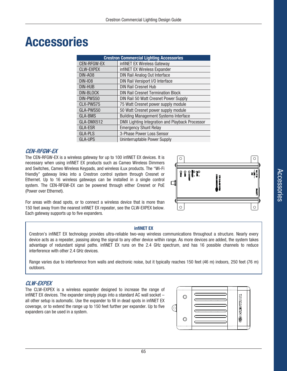 Accessories | Crestron electronic Green Light GLPS-HSW-FT User Manual | Page 69 / 84