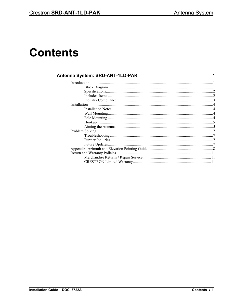 Crestron electronic Antenna System SRD-ANT-1LD-PAK User Manual | Page 3 / 16