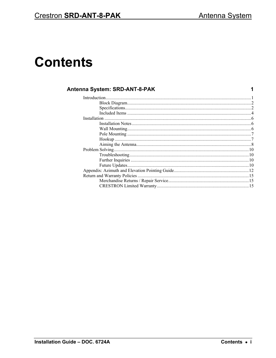 Crestron electronic Antenna System SRD-ANT-8-PAK User Manual | Page 3 / 20