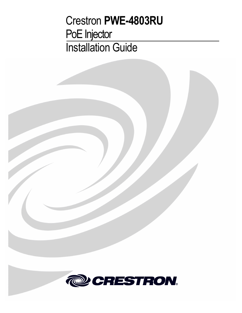 Crestron electronic Network Device PWE-4803RU User Manual | 12 pages