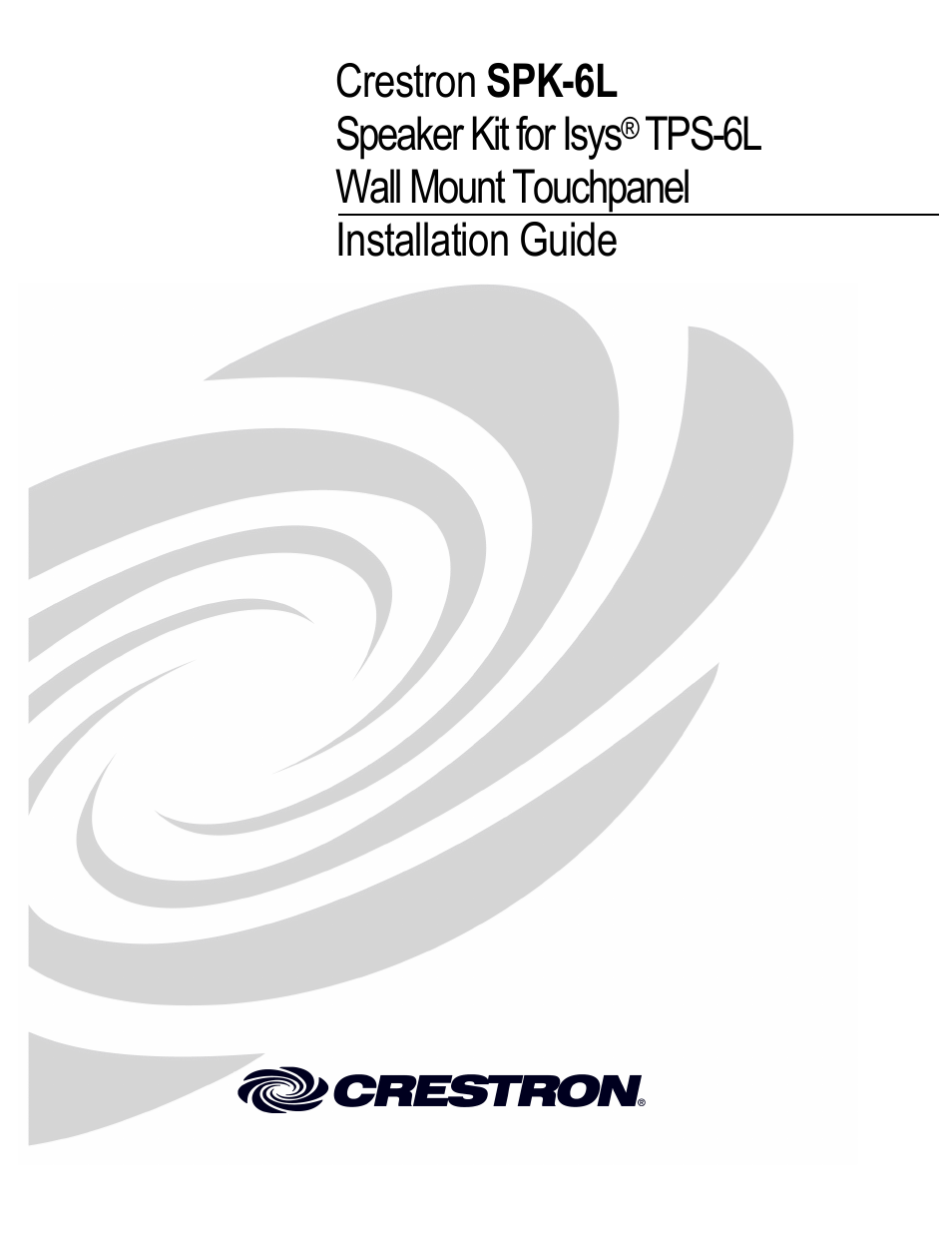 Crestron electronic SPK-6L User Manual | 12 pages