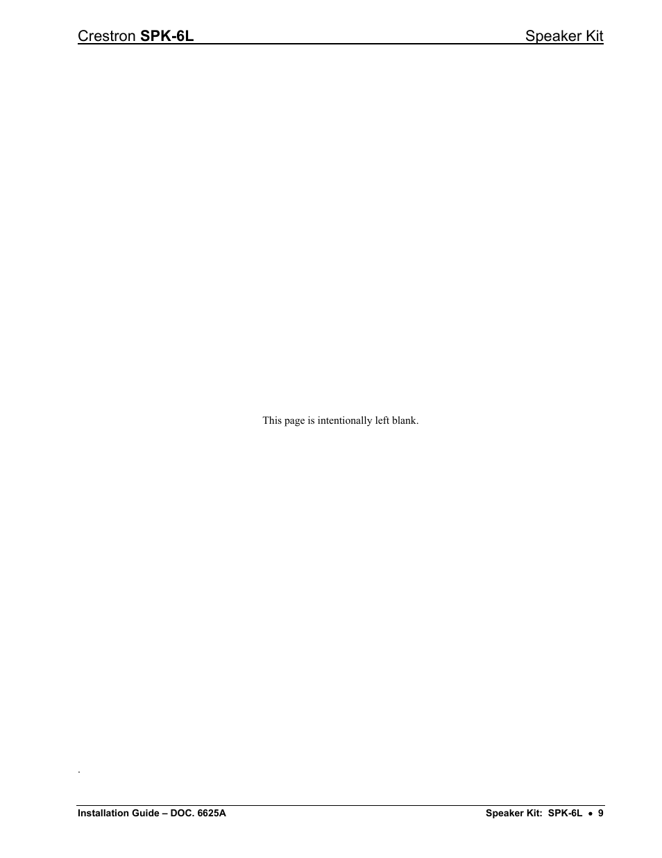 Crestron spk-6l speaker kit | Crestron electronic SPK-6L User Manual | Page 11 / 12