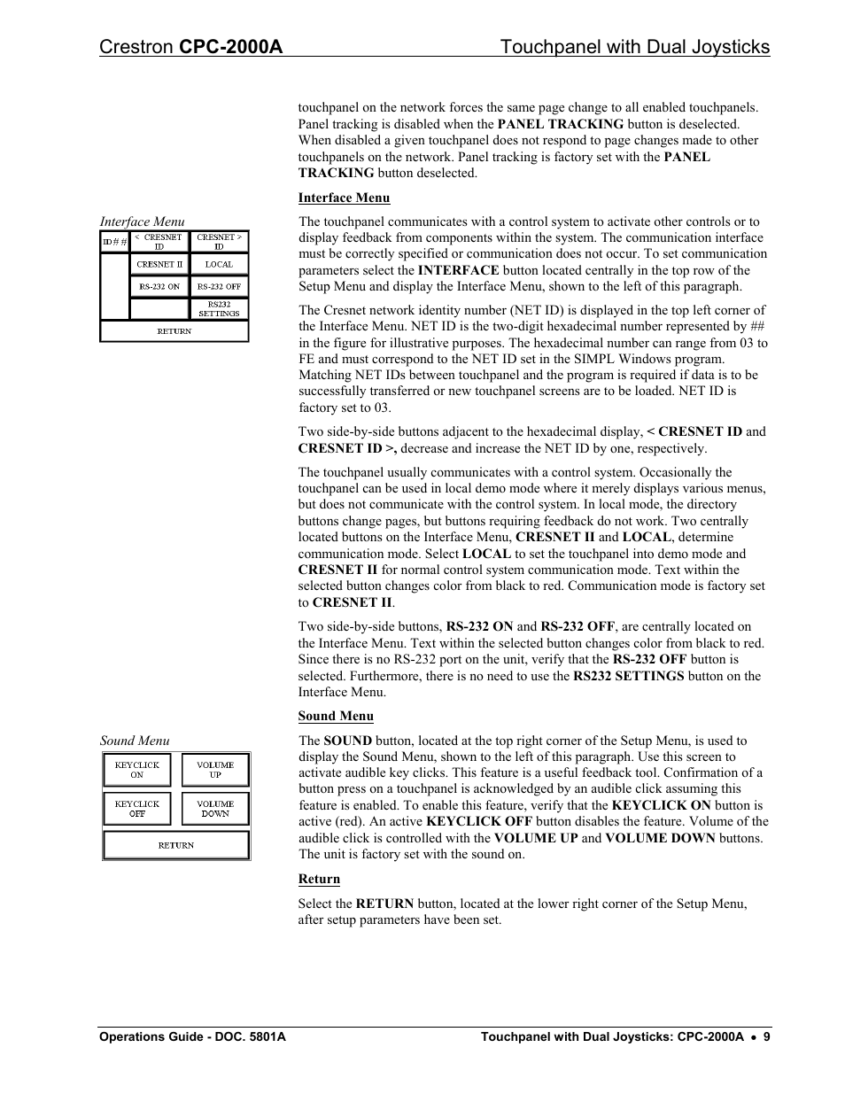 Crestron cpc-2000a touchpanel with dual joysticks | Crestron electronic CPC-2000A User Manual | Page 13 / 24