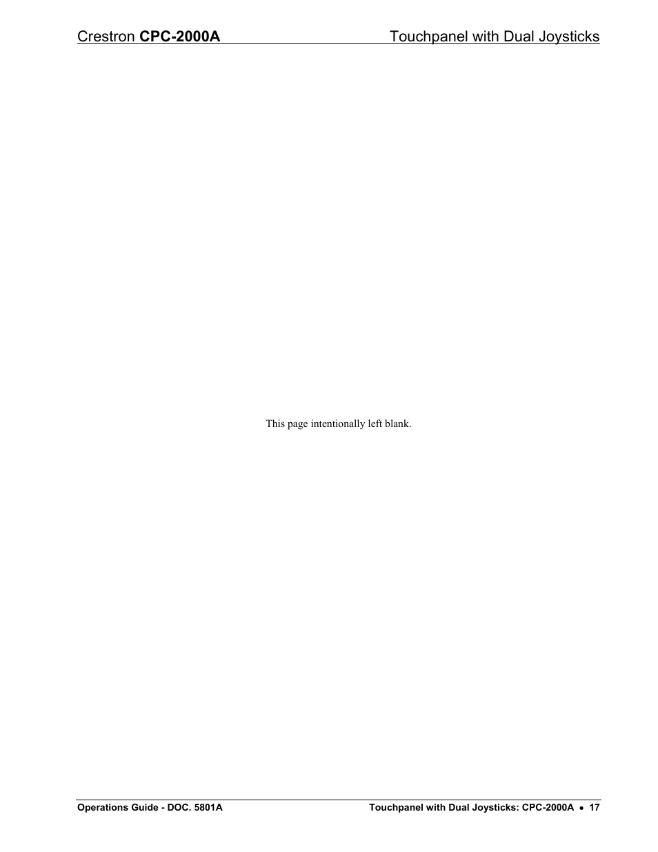 Crestron cpc-2000a touchpanel with dual joysticks | Crestron electronic CPC-2000A User Manual | Page 21 / 24