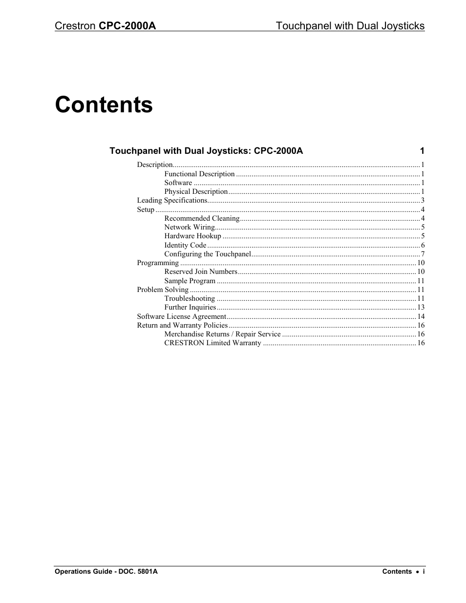 Crestron electronic CPC-2000A User Manual | Page 3 / 24