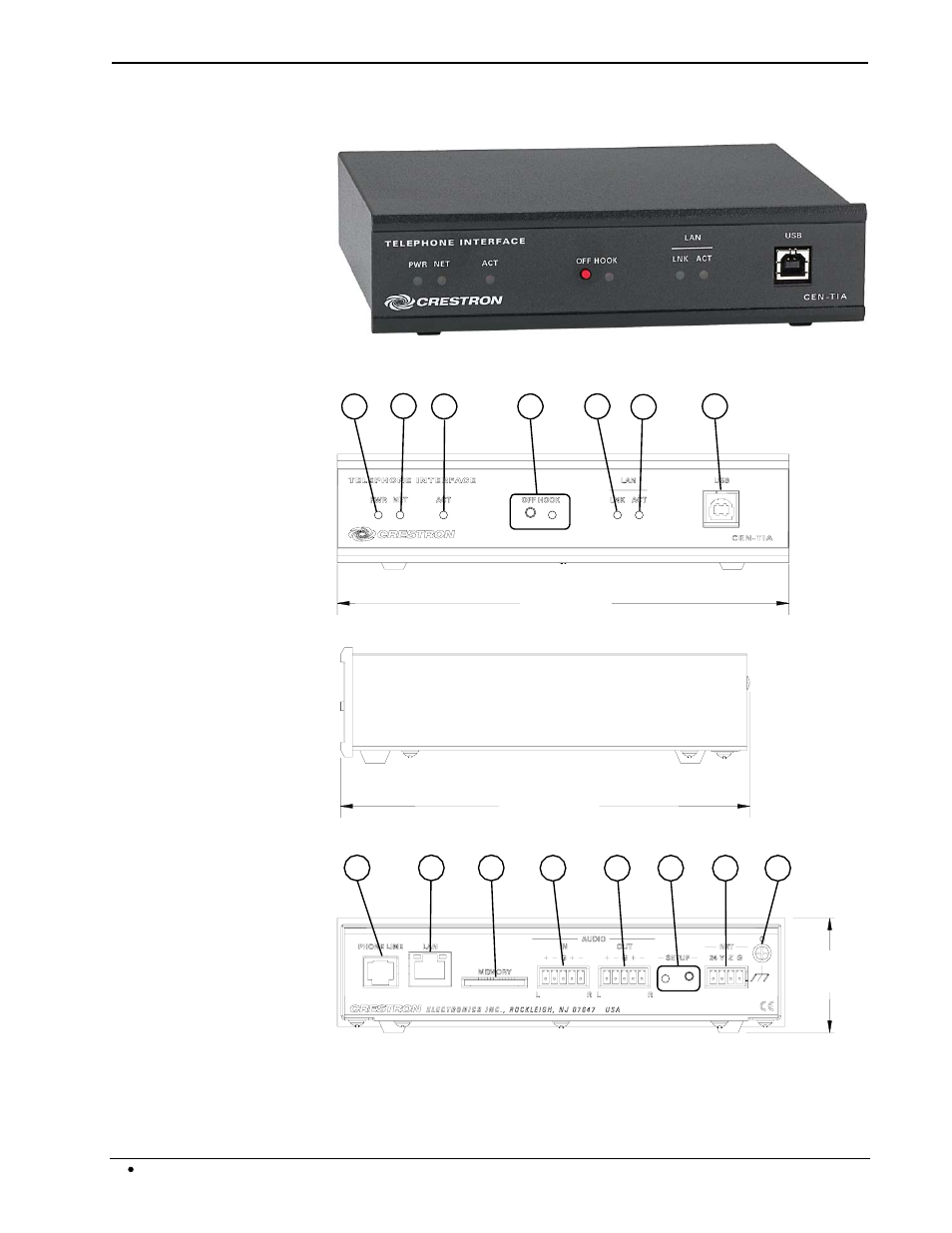 Telephone interface module crestron cen-tia | Crestron electronic CEN-TIA User Manual | Page 8 / 32