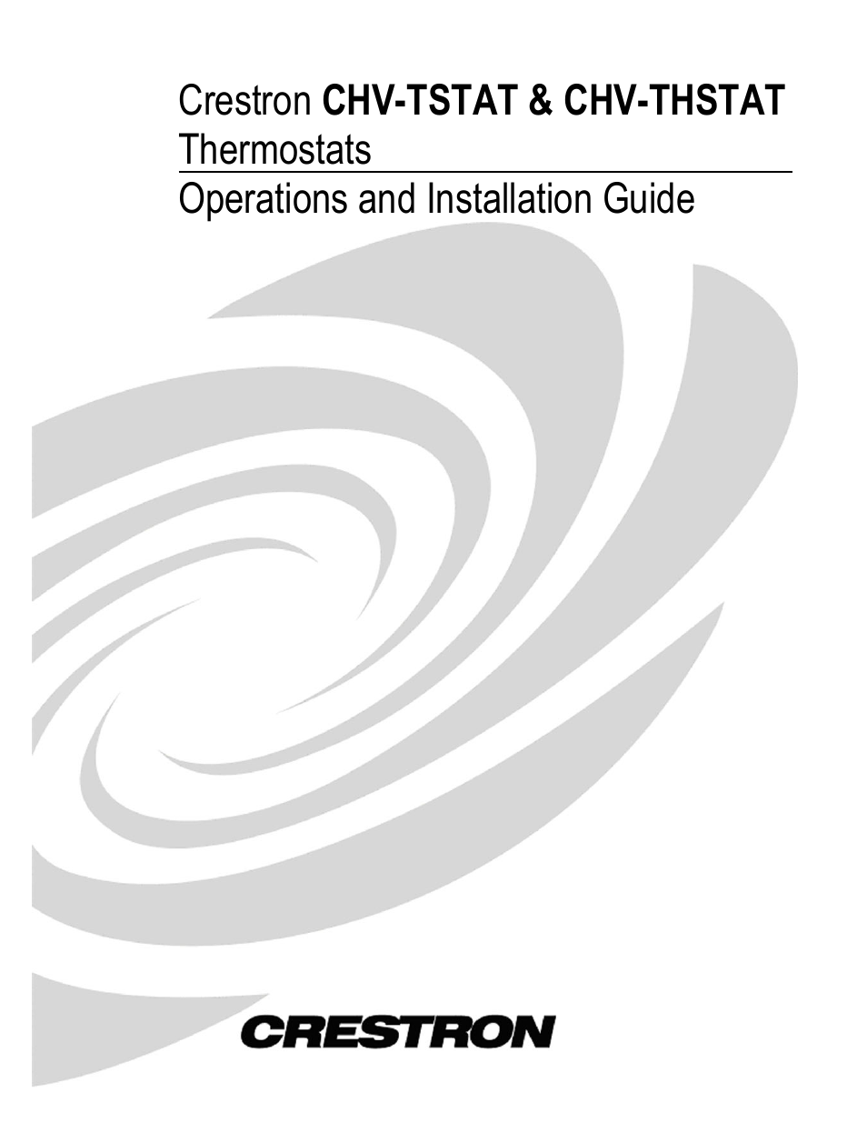 Crestron electronic CHV-THSTAT User Manual | 48 pages