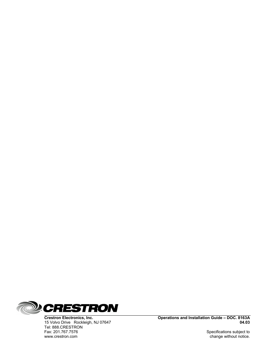 Crestron electronic CHV-THSTAT User Manual | Page 48 / 48