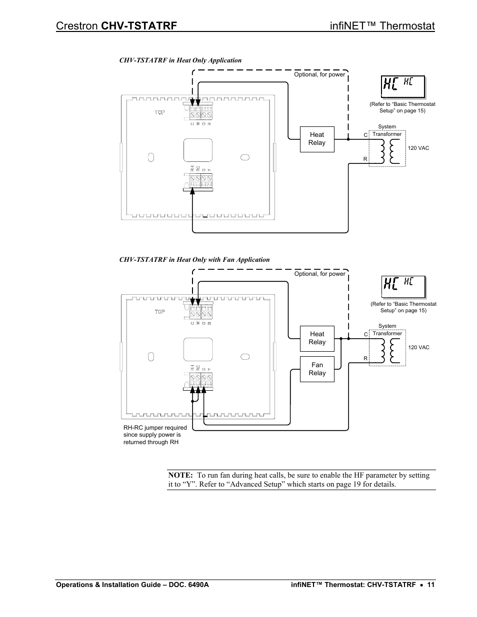 Crestron chv-tstatrf infinet™ thermostat | Crestron electronic CHV-TSTATRF User Manual | Page 15 / 48