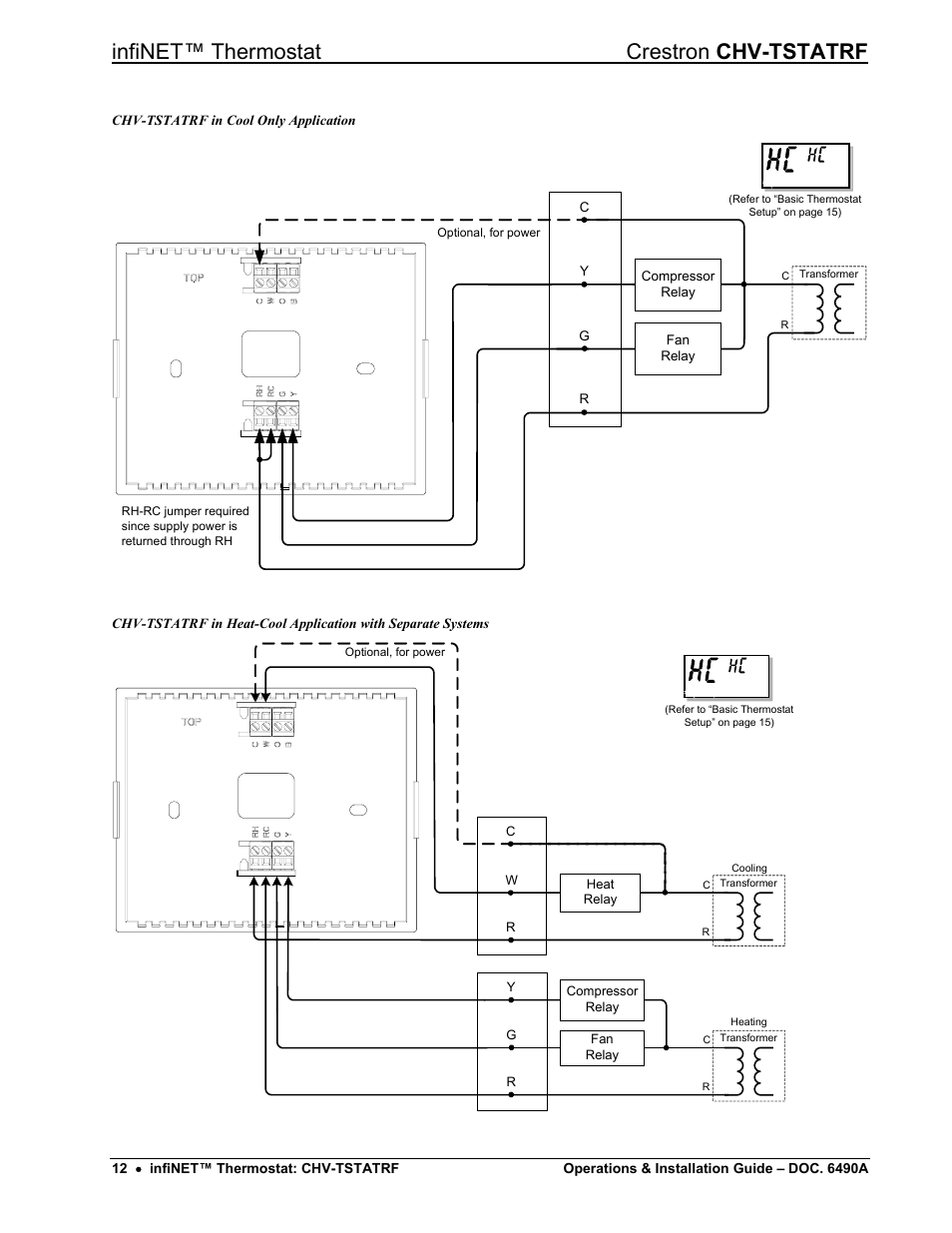 Infinet™ thermostat crestron chv-tstatrf | Crestron electronic CHV-TSTATRF User Manual | Page 16 / 48