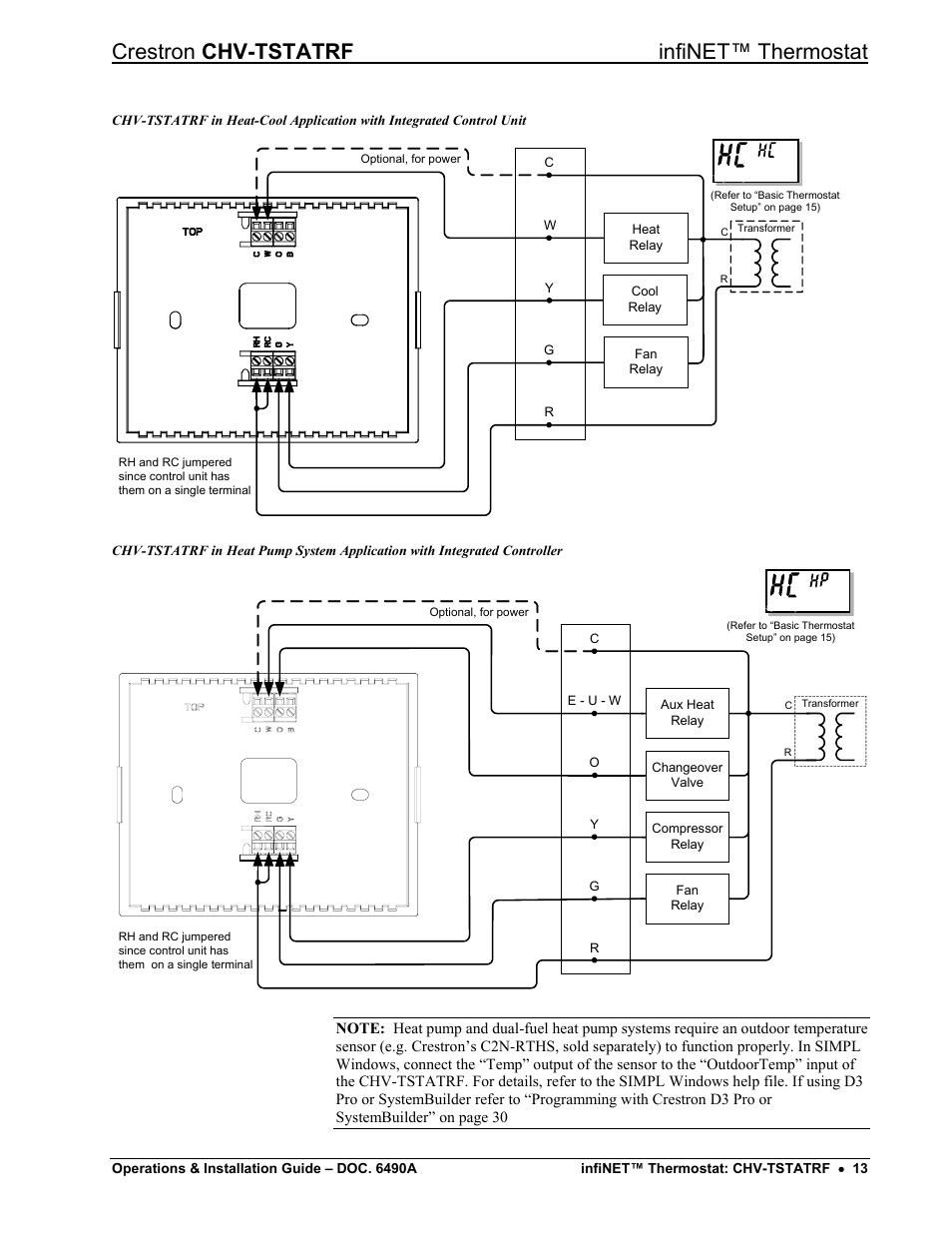 Crestron chv-tstatrf infinet™ thermostat | Crestron electronic CHV-TSTATRF User Manual | Page 17 / 48